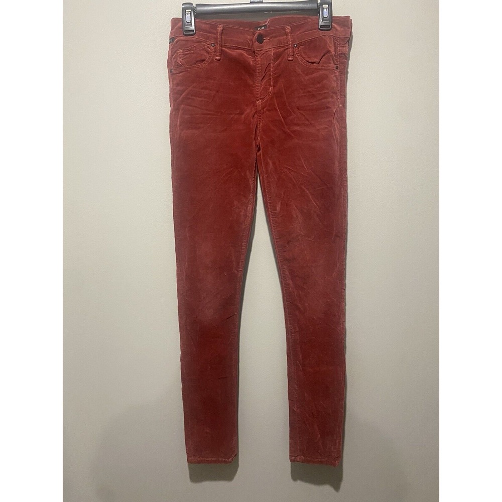Citizens Of Humanity‎ Womens Velvet Low Rise Skinny Pants, Rust Color, Sz 27